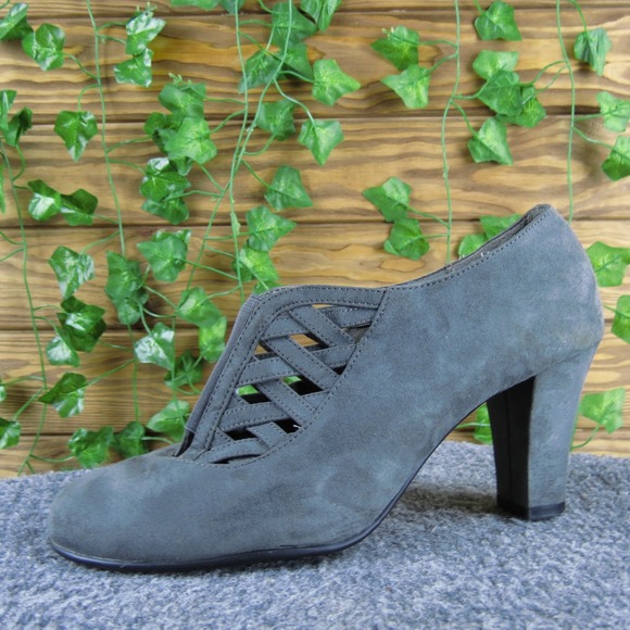 Aerosoles Women's 8 Head Role Gray Block Heel Dress Shoes Comfortable - Picture 1 of 8